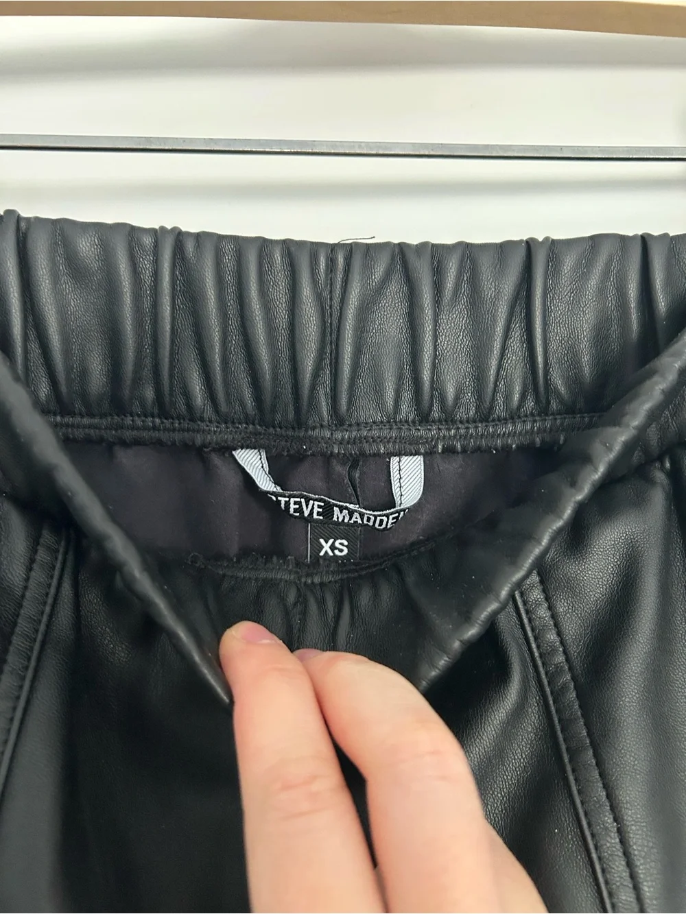 Steve Madden Black Faux Leather Shorts - Picture 2 of 3
